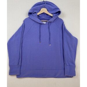 Danskin Women's XL Long Sleeve Purple Pullover Hoodie Sweatshirt Fleece Stretch